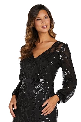 R&M Richards Womens Petites V Neck Lace Evening Dress2