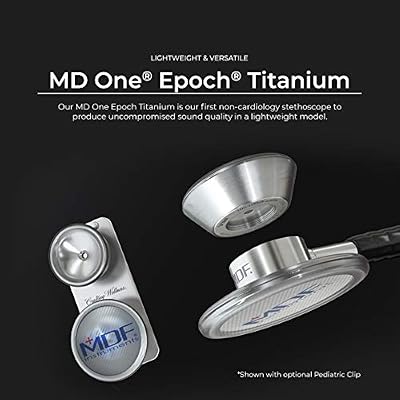 MDF Instruments MD One Epoch Lightweight Titanium Stethoscope, Adult, Kaleidoscope/Paws Tube + MDF LUMiNiX Medical Professional Penlight