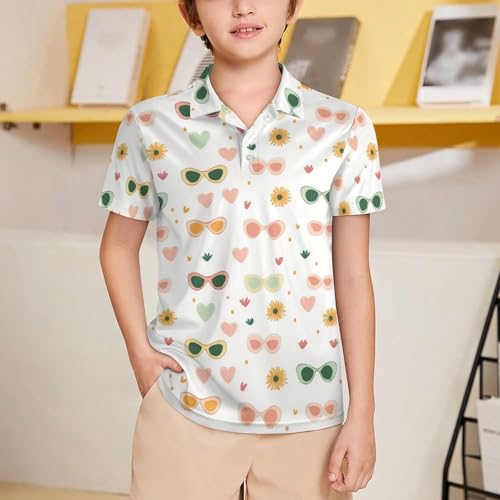 Boys' Classic Polo Shirts Short Sleeve Moisture-Wicking Golf & Tennis Shirts for Youth Teens Fun Duck2