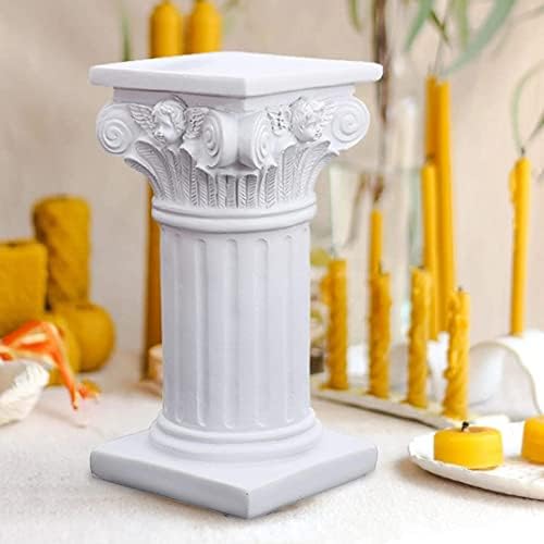 apofly Roman Pillar Greek Column Resin Statue Figurine Base Resin Statue Greek Column Statue Pedestal Stand Birthday Party Wedding Table Sand Game Decor Supplies Great for Garden Value, White, Garden