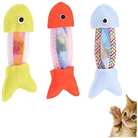 Pack of 3 Cat Catnip Toys Interactive Cat Toys Cartoon Catnip Chew Toys for Pet Kitten Cat Playing Chewing Grinding Claw Teeth Cleaning Cover
