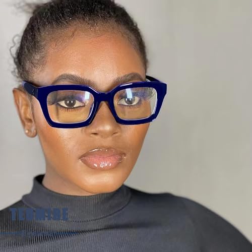 Image of Classic Clear Lens Glasses for Women Men Thick Square Frame Eyewear Non Prescription Eyeglasses 2 Pack