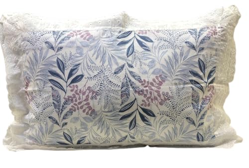 Image of VHC 100% Cotton Lace Pillow Cover /Case Set (Pack of 2)-Maroon (Spring Garden)