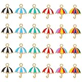 UUYYEO 100 Pcs Colorful Umbrella Charms Cute Enamel Jewelry Charms Earring Dangle Charms Decorative Craft Charms Friendship Bracelet Charms