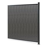 NEU.HOLZ Gartenzaun Grassano WPC Sichtschutzzaun Erweiterungsmodul 185 x 175 cm Lamellenzaun mit 1 Pfosten Zaunelemente witterungsbeständig Windschutz Grau