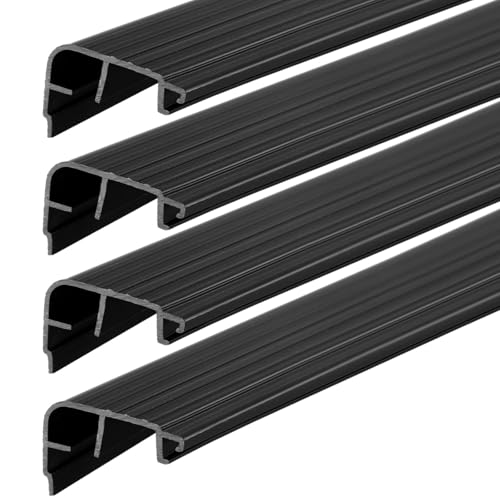 4 Pcs 36" L Fixed Vinyl Sill Threshold Cap 1-1/4 Inches High, Black