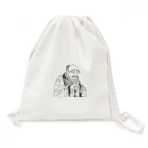 Sac à cordon Chine peinture encre en toile idéal pour vos sorties culturelles et voyages
