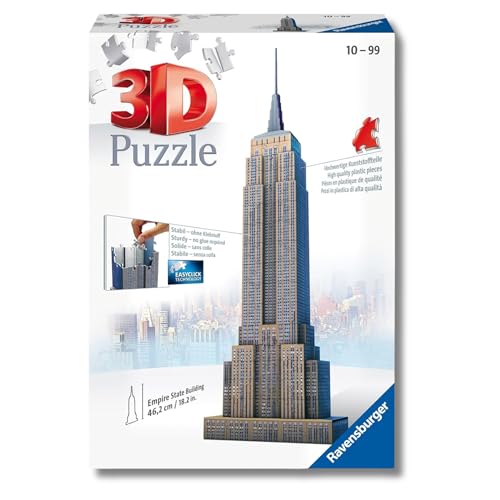 Ravensburger - Puzzle 3D Adultos Empire State Building | Puzzles 3D para Adultos Y Niños De 10 Años O Más | Maquetas para Montar De 226 Piezas | Regalos Niños 10 Años O Más