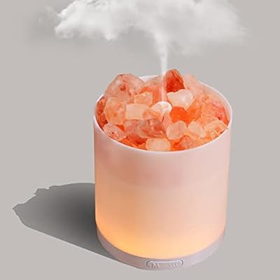 COOZMENT 2-in-1 Himalayan Salt Lamp & Ultrasonic Essential Oil Diffuser, Salt Lamp Diffuser,Humidification,Aromatherapy,USB Interface,7 Color Lights& Waterless Auto-Off.…