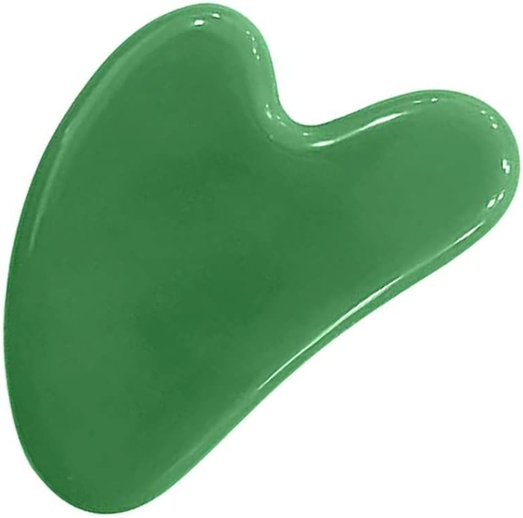 Gua Sha Stone | Face Massage Tool Original | Green Jade | Scraping | Heart shaped | for Body Skin Beauty Facial | Face Slimming | Prevents Wrinkles - Checkmate Inc