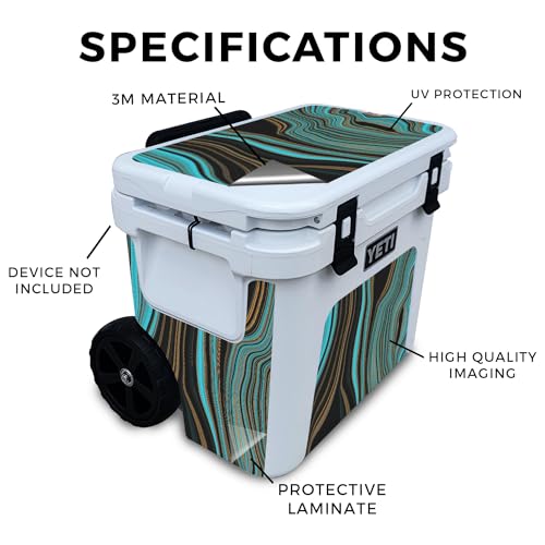 Image of Skin Compatible with Yeti Roadie 32 Wheeled Cooler - Blue Canyon - Premium 3M Vinyl Protective Wrap Decal Cover - Easy to Apply | Crafted in The USA by MightySkins