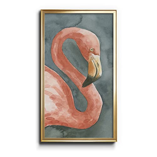 Renditions Gallery Flamingo Study I Modern Decoration 8"x16" inches Gold
