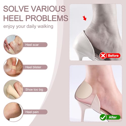 Image of Heel Pads for Shoes:that are Too Big, Heel Cushion for Womens Shoes Soft High Heel Comfort Pads Heel Protectors for Loose Shoes, Stop Heel Pain, Heel Blisters(4 Pairs)
