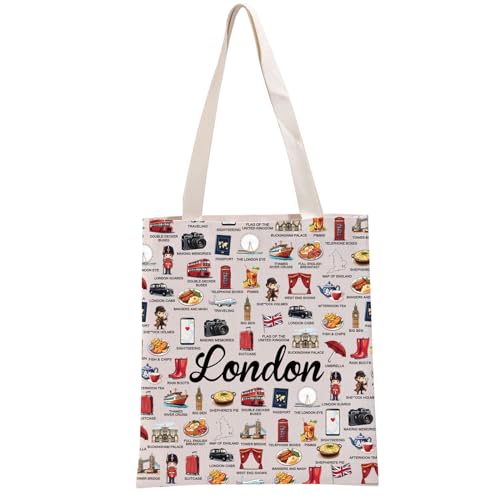 G2TUP London Lover Gift London Travel Tote Bag British Culture Handbag London Tourism Gift England Lover Gift