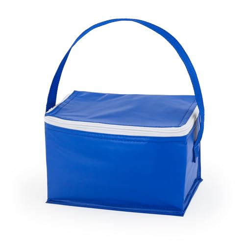 CAUCASUS Bolso Nevera Portátil de Nylon, Azul, 3L, Trabajo, Playa, Picnic y Viaje, 22x15cm