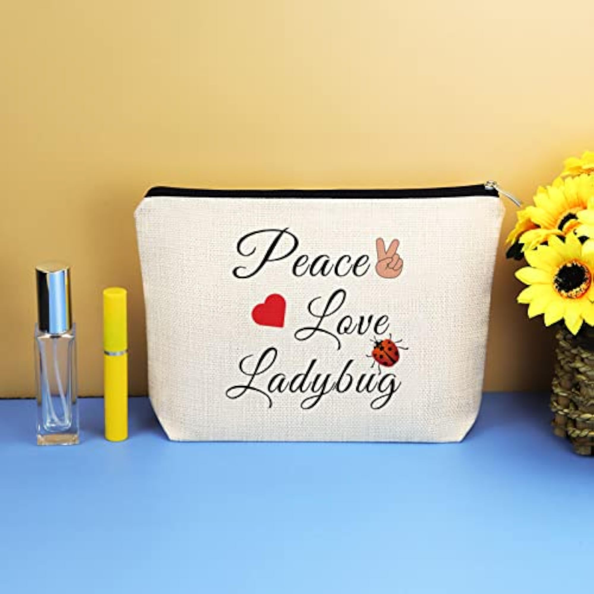 Ladybug Lover Gift Makeup Bag, Good Luck Charm