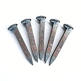 5 Pack 6.5 Inch Railroad Spikes Carbon Steel Large Size, Heavy Duty Bulk Metal Railway Spikes Rusting...