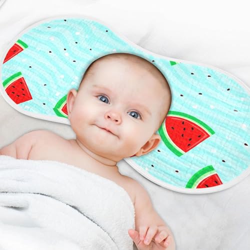 Burbuja Watermelon Slices Muslin Baby Burp Cloths, Soft & Absorbent Cotton Burping Rags for Newborn Boys & Girls, 2 Pack4