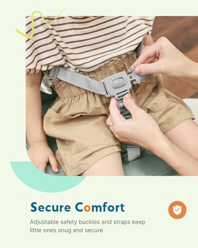 Image of HOMEAL Booster Seat for Dining Table, Adjustable Kids Breathable Booster Seat for Kitchen (Sage)