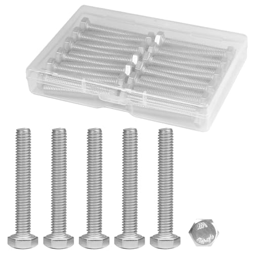 Image of MroMax 25Pcs M6-1 Hex Bolts, M6 x 40mm Hex Head Screws Bolts | 304 Stainless Steel 18-8, Fully Threaded, External Hex Drive, for Hinge Fastening and Metal Frame