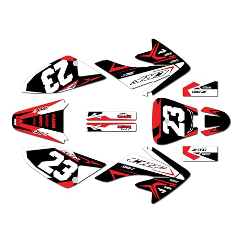 Graphics kit for Honda CRF70 (2004-2023) Evader Series Red Black 16 Mil - Dirt Pit Bike Motorcycle Stickers,Dirtbike Racing Decal Automotive Motocross Accessories no Plastics