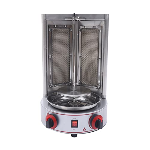 Commercial Vertical Gas Broiler Machine Kebab Gyro Grill Machine Rotisserie With 2 Burner For Home Restaurant Kitchen 3000W 110V #TOP5