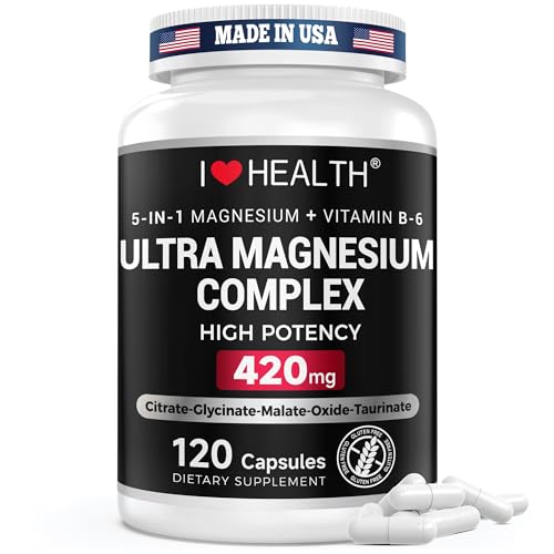 Magnesium Glycinate Complex 420mg with Vitamin B6 &ndash; High Absorption Magnesium for Sleep, Muscle &...
