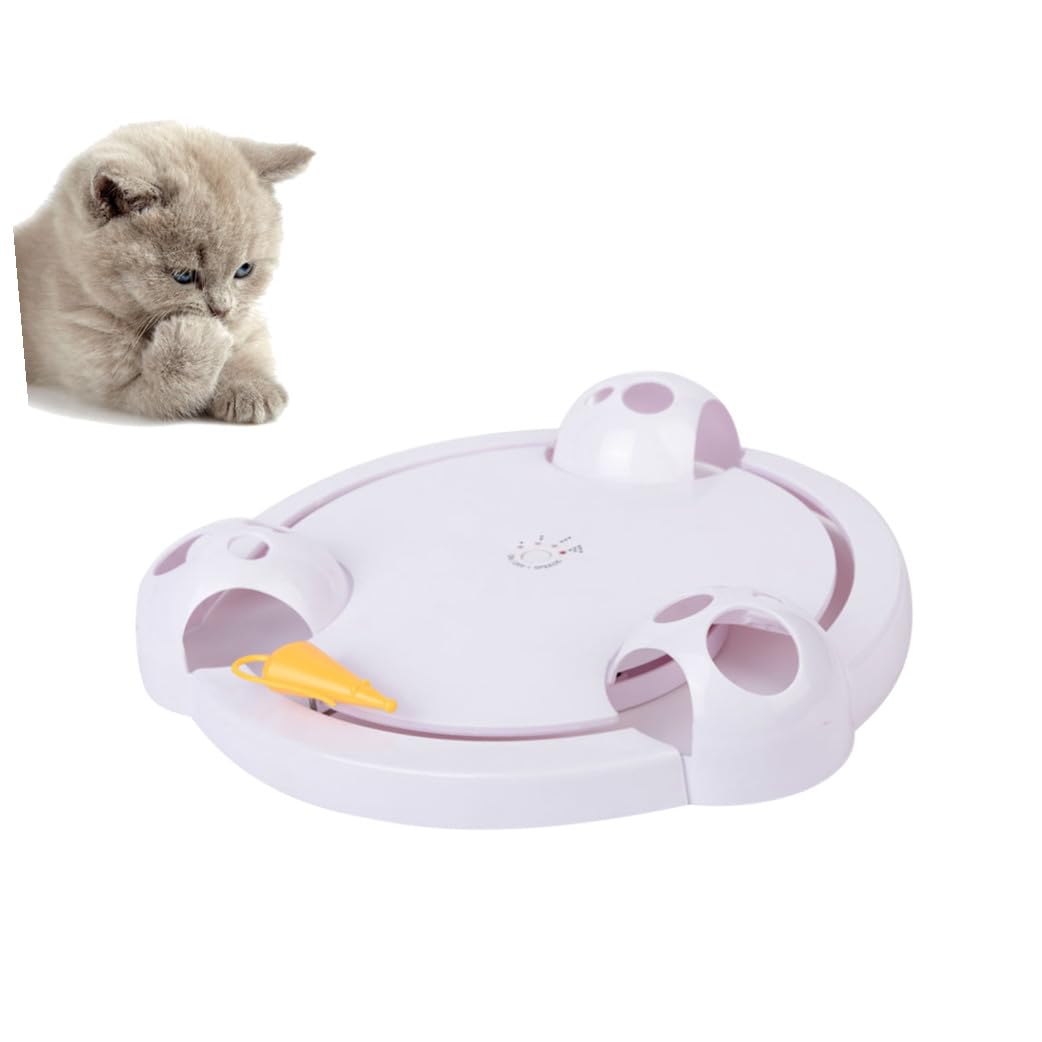 Toyvian Juguete Eléctrico para Gatos Automático Forma De Giratorio Juguete para Gatos Inteligente para Jugar Interiores