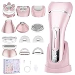 Focenat 7 In 1 Rasoio elettrico donna,Epilatore elettrico donna,Depilatore corpo donna,Rasoio donna parti intime,Rasoio Parti Intime Donna,Impermeabile IPX7,Display LCD,per Braccia Zona Bikini (Rosa)