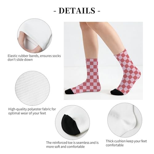 Image of Checkered Socks, Cute Socks for Women for Travel, Running, Daily