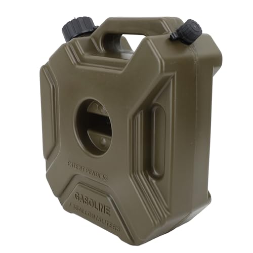 Tanica per Stoccaggio Benzina Olio Serbatoio Carburante di Riserva Verde Portatile Antiurto per Auto, Motocicli, UTV, ATV (Con Staffa