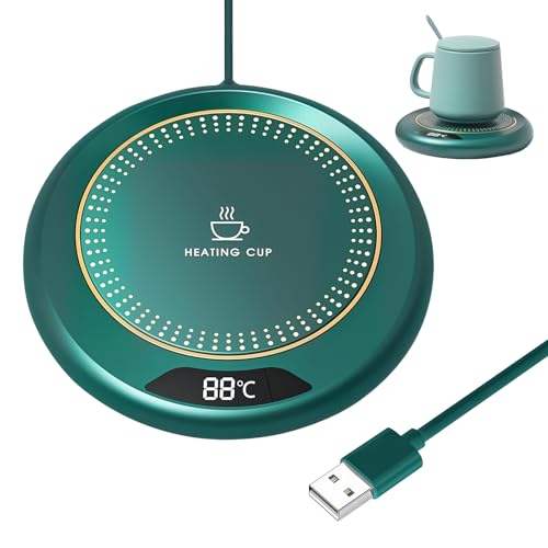 Tacitmeet Mug Heater, Adjustable Cup Warmer with 3 Temperature Settings (55-75°C) Rechargeable Coffee Mug Warmer 8-Hour Auto Shut-Off Smart Touch Control for Milk Cappuccino Tea Desk Home