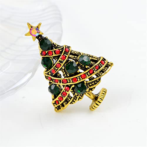 Broche arbre de Noël strass pour raviver un pull terne sans l'abîmer