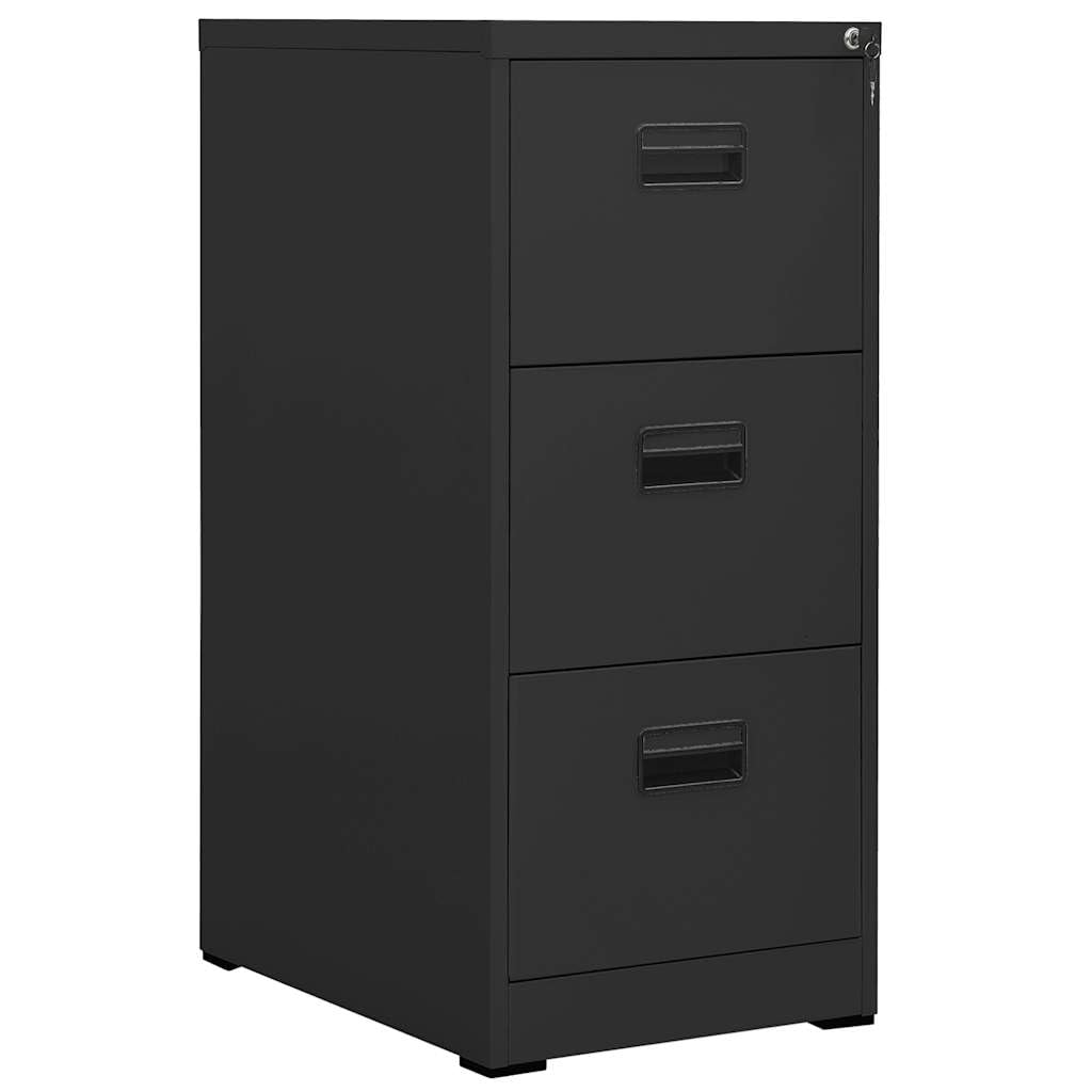 Armadietto portadocumenti in acciaio antracite, 46 x 62 x 102,5 cm, con serratura, 3 cassetti, scomparti per cartelle sospese, ufficio e casa, chiudibile, durevole, design moderno, per