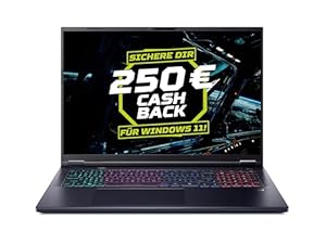 Acer Predator Helios Neo 18 AI (PHN18-72-95WL) Gaming Laptop 13 Tops, 18" WQXGA IPS 240Hz Display, Intel Core Ultra 9 275HX, 32 GB RAM, 1 TB SSD, NVIDIA GeForce RTX 5070, Windows 11, QWERTZ Tastatur