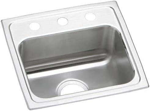 Elkay LRAD1716602 18 Gauge 17" x 16" x 6" Single Bowl Top Mount Kitchen Sink 2 Hole, Stainless Steel