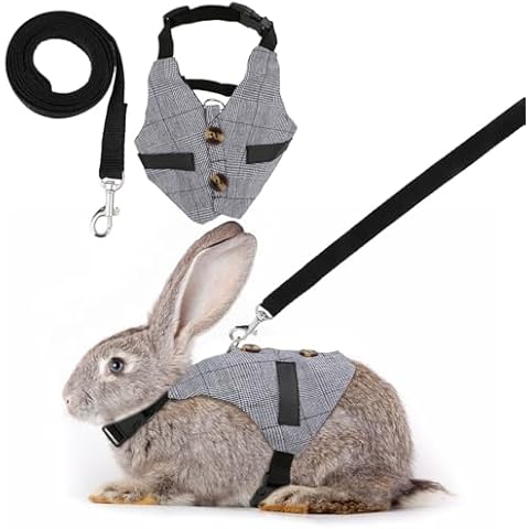 Rabbit Vest Harness and Leash Set Adjustable Formal Suit Style Cover
