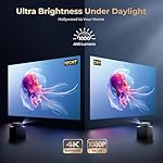 [1000 ANSI & Audio by DBX-TV] Alvar 4K Projector with WiFi 6 and Bluetooth, 30W Speakers, Netflix Certified & DoIby Audio Outdoor Proyector, Auto Focus Native 1080P Smart Projector, Black - Image 2