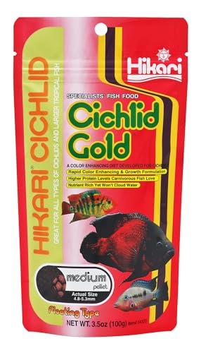 Hikari Cichlid Gold Floating Pellets for Pets Medium 3.5-Ounce (100g)