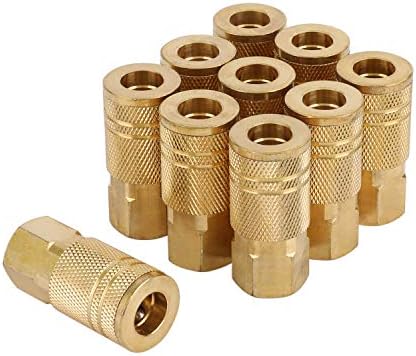 WYNNsky Quick-Connect Brass Fittings, 1/4-Inch FNPT I/M Type Coupler, 10-Pieces Air Hose Accessories Fittings