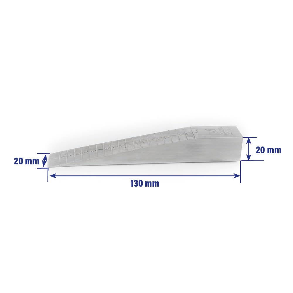 Karl Dahm Estrich-Messkeil aus Vollaluminium – Präzises Messen von Unebenheiten & Neigungen | Maßskala 1–20 mm | Ideal für Fliesenleger & Bodenverleger