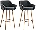 Produktbild CLP 2er Set Barhocker Grant Mit Hochwertiger Polsterung Und Stoffbezug I Thekenhocker Mit Vierfußgestell Aus Holz, Farbe:hellgrau