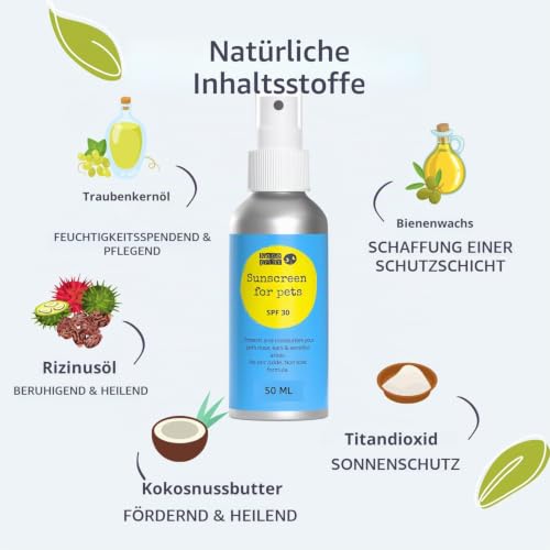Noseprint SPF 30 Sonnenschutz für Haustiere, 30 ml, feuchtigkeitsspendende Sonnencreme für Hunde und Katzen, ungiftige Formel, Nase für Hunde, Balsam