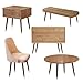 TEMI 16 inch Wood Furniture Legs Set of 4, Mid Century Style Coffee Table End Table Chair Desk Legs with Mounting Screws, Grey Walnut