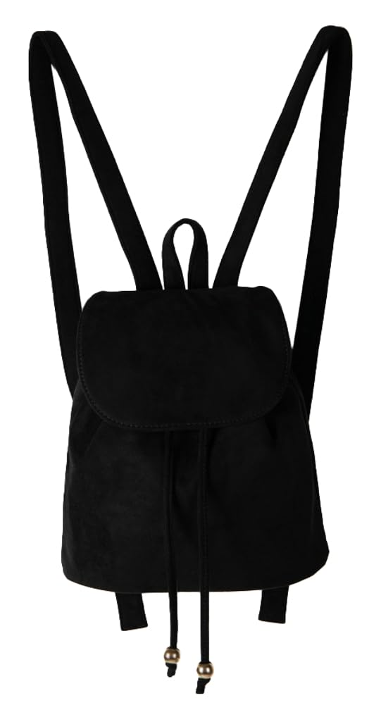 Obosoyo Suede Backpack Women Fall Frosted Shoulder Crossbody Bag Flap Top Mini Rucksack Purse Travel Daypacks