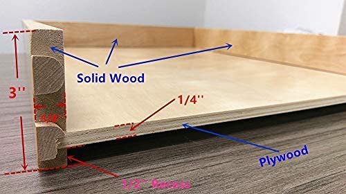 14 Inch Width Drawer Wood Pull Out Tray Drawer Box Kitchen Cabinet Organizer, Cabinet Slide Out Shelve, Wooden Pull-Out Shelf --Diy (Fits Rta Cabinet B18, Pantry 18) Pot#1 (15''W X 21''D) #TOP3