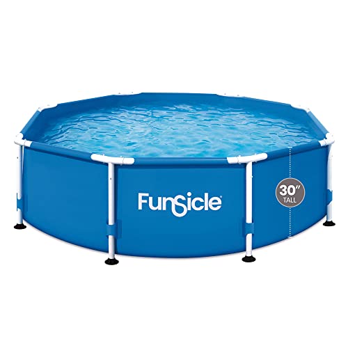 Summer Waves P2000830A Active 8ft x 30in Outdoor Round Frame Above Ground Swimming Pool Set with Filter Pump and Type D Filter Cartridge, Blue