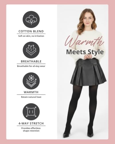 Image of MeMoi Brooklyn Flat Knit Sweater Tights for Women, Cotton Blend XS-6X