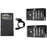 WELLSKY EN-EL24 互換バッテリー 2個 + MH-31 [ 超軽量 ] USB Type C 互換充電器 バッテリーチャージャー 1個 [ 3個セット ] [ 純正品と同じよう使用可能 残量表示可能 ] ニコン Nikon 1 J5