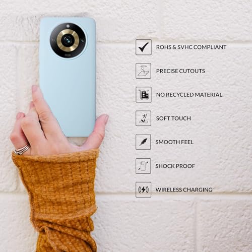 Image of SPRIG Compatible with Realme 11 Pro Premium SilkTone (Liquid Silicone) Back Cover Drop Tested Shock Proof Mobile Case for Men, Women, Boys and Girls with Camera Protection (Light Blue)